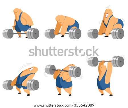 Vector illustration of a weightlifter with barbell