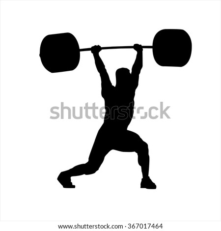 The vector illustration "Weightlifter, clean and Jerk" 