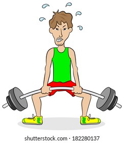 vector illustration of a weightlifter during training