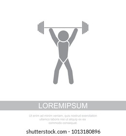 Vector illustration. Weightlifter icon