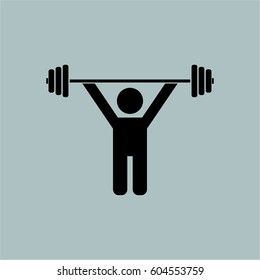 Vector illustration of Weightlifting icon vector illustration
