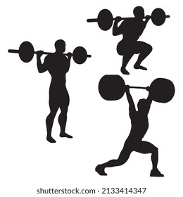 Vector illustration of weightlifting silhouette