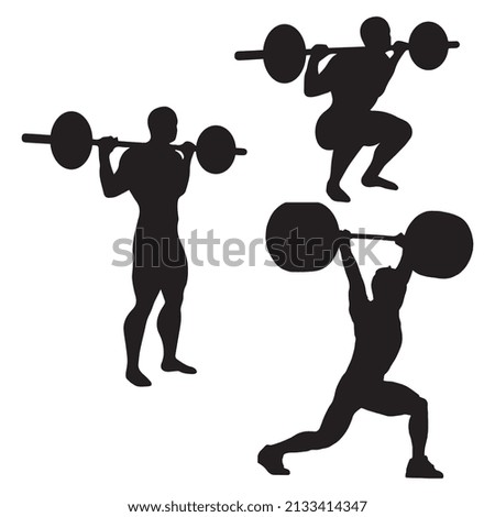Vector illustration of weightlifting silhouette