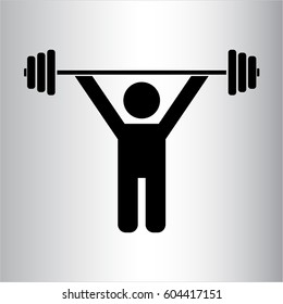 Vector Illustration of Weightlifting vector symbol in Black Color
 
