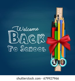 Vector illustration of Welcome back to school