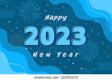 ilustración vectorial para dar la bienvenida al año nuevo festivo y brillante 2023