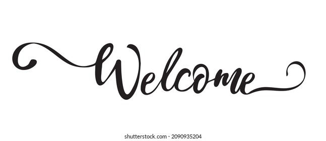 Vector Illustration Welcome Hand Written Text Stock Vector (Royalty ...