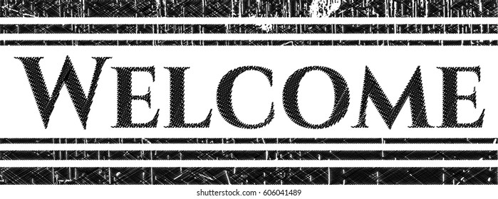 Vector illustration of Welcome on blackboard icon

