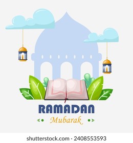 Vector illustration welcome ramadan mubarak