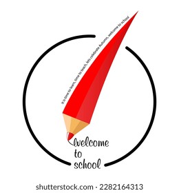 vector illustration of welcome to school with a pencil in circle useful for teachers and kids education