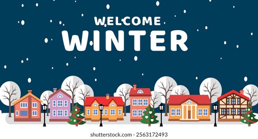 Vector illustration welcome winter banner Eps 2025