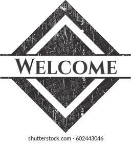 Vector illustration of Welcome written with chalkboard texture

