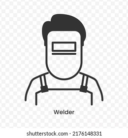 Vector illustration of Welder icon in dark color and transparent background(png).