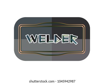 Vector illustration of the welder logo with text.
