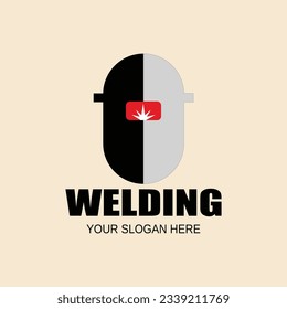 vector illustration of welding glass shield, can be used for dsigen logo sticker label