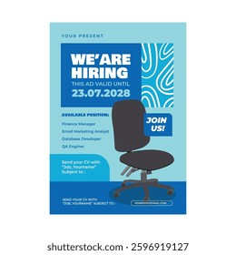 Vector illustration of we're hiring flyer poster template design