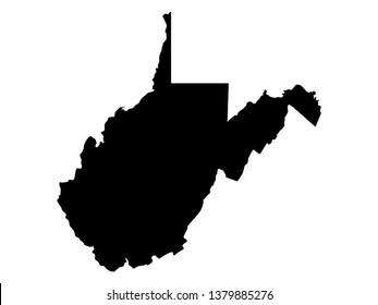 vector illustration of West Virginia map