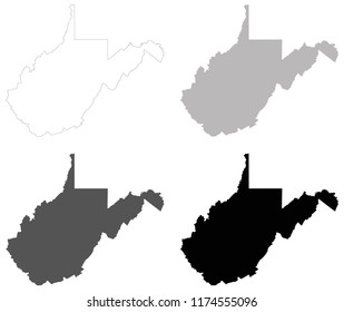 vector illustration of West Virginia maps
