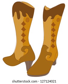 A vector illustration of western boots