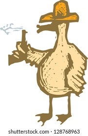 Vector illustration of a western duck