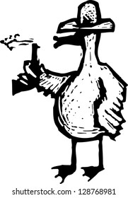 Vector illustration of a western duck