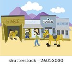 Vector illustration of a western town.