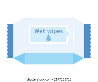 Vector illustration of wet wipes.　Sterilization sheet.