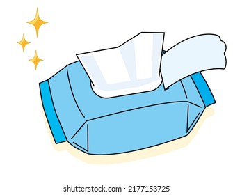 Vector illustration of wet wipes.　Sterilization sheet.