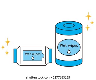 Vector illustration of wet wipes.　Sterilization sheet.