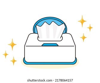 Vector illustration of wet wipes.　Sterilization sheet.