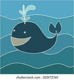 vector illustration of a whale 