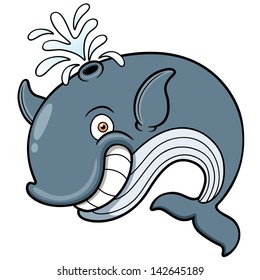 Vector illustration of Whale cartoon