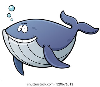 Vector illustration of Whale cartoon