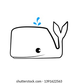 Vector illustration of whale icon - Vector