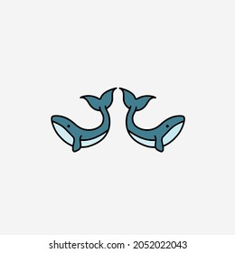 Vector illustration of whale icon