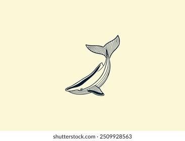 Ilustração vetorial do design do logotipo da baleia