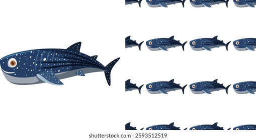 Vector illustration of a whale shark pattern