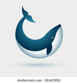 Vector illustration of whale. Symbol design