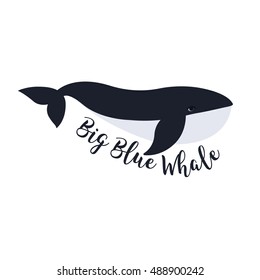 Vector illustration of whale. Symbol design. Logo