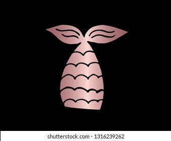 Vector Illustration of Whale Tail with Elegant Rose Gold Color. Graphic Design for Company, Shirt, Icon, Layout, Background, Template and more. 