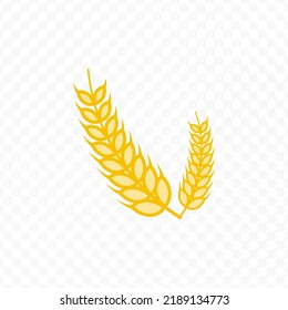 Vector illustration of wheat. Colored vector for website design .Simple design on transparent background (PNG).