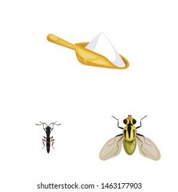 Vector illustration of wheat and corn icon. Collection of wheat and harvest stock symbol for web.