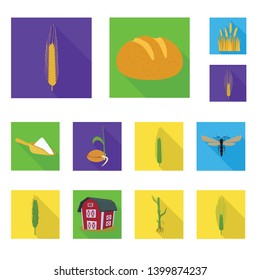 Vector illustration of wheat and corn logo. Set of wheat and harvest vector icon for stock.