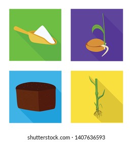 Vector illustration of wheat and corn logo. Collection of wheat and harvest stock vector illustration.