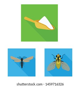 Vector illustration of wheat and corn symbol. Set of wheat and harvest stock vector illustration.