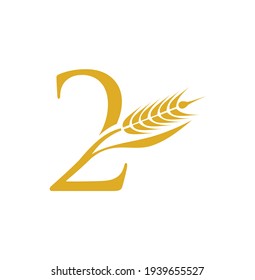 A vector Illustration of Wheat Grain Initial Number 2