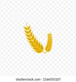 Vector illustration of wheat icon sign and symbol. colored icons for website design .Simple design on transparent background (PNG).