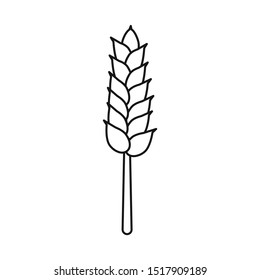 Vector illustration of wheat and stalk logo. Graphic of wheat and gold stock symbol for web.