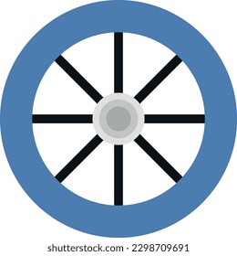 Ilustración vectorial de un icono de rueda. Rueda de transporte.