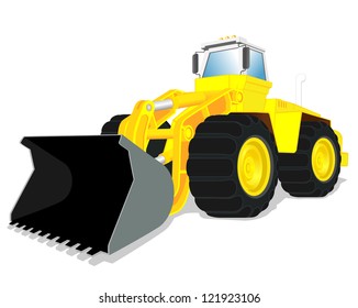 vector illustration of wheel loader